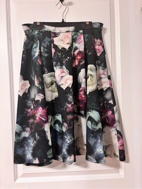 Ardene Floral Scuba Midi Skirt